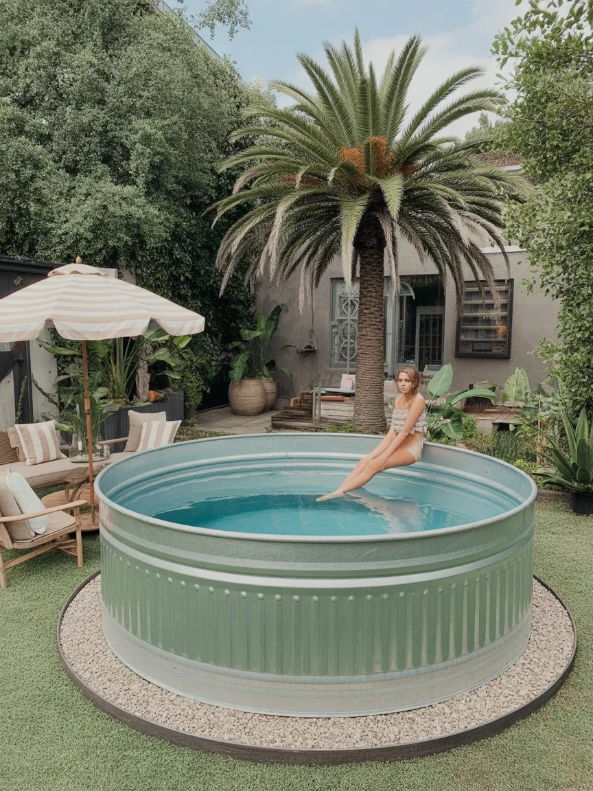 8. Stock Tank Pool With Resort Styling 8. Stock Tank Pool With Resort Styling