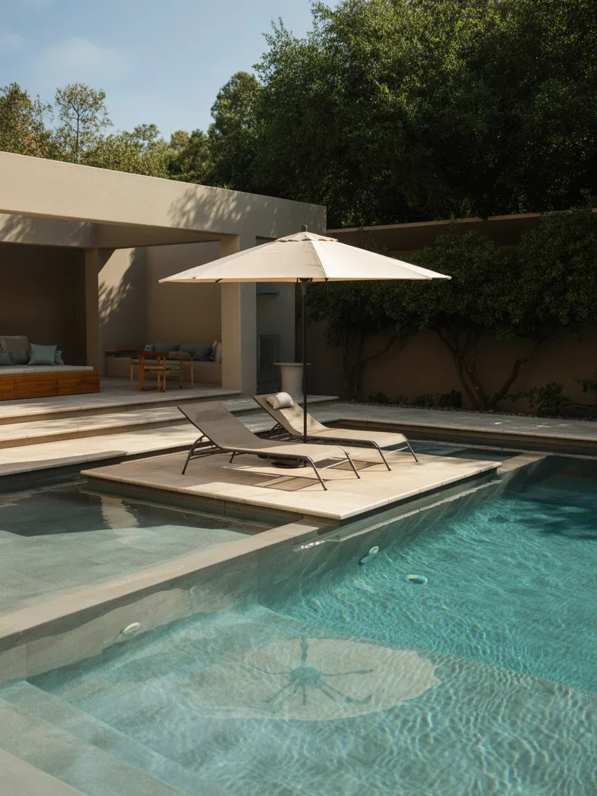 9. Sun Shelf Lounge Pool With Built-In Baja Shelf 9. Sun Shelf Lounge Pool With Built-In Baja Shelf