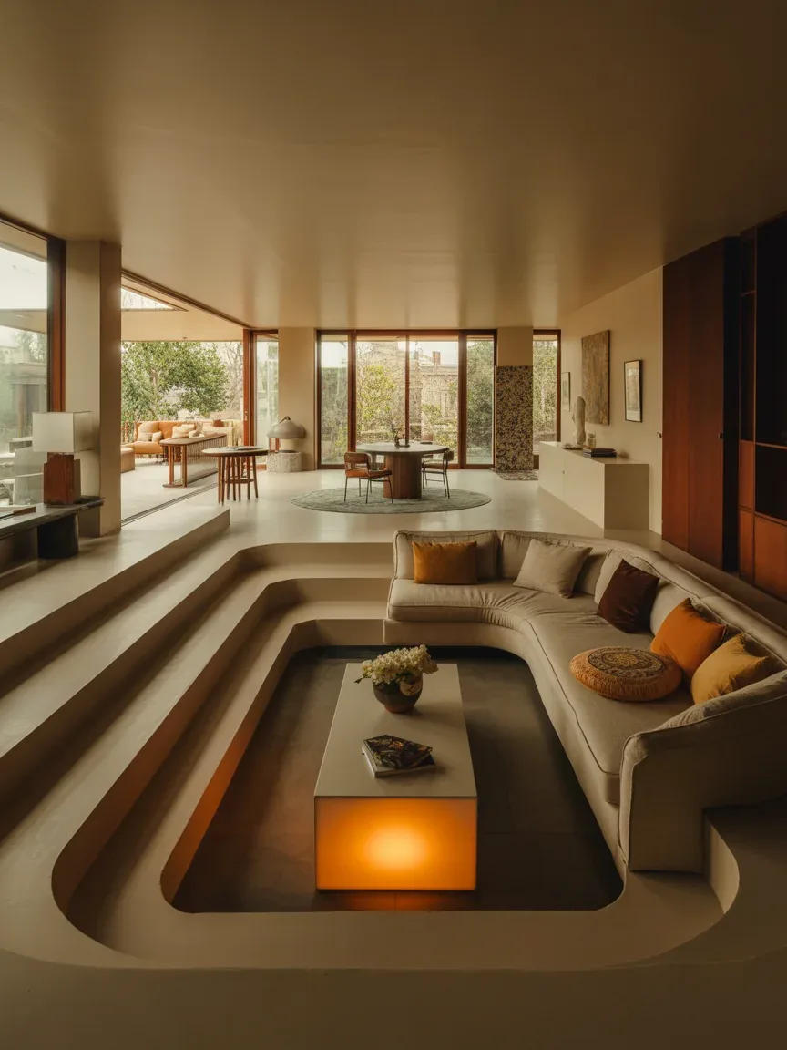 Sunken Living Room Ideas That Feel Retro & Modern Without Trying Too Hard