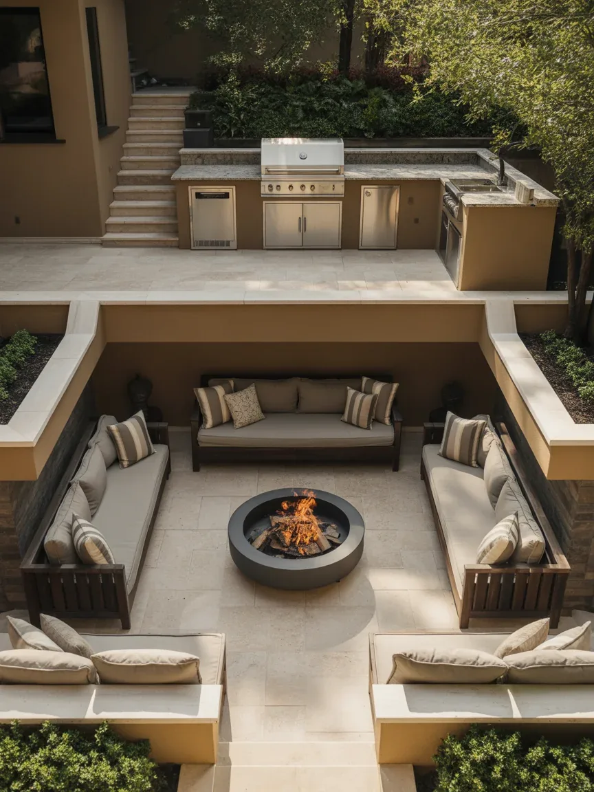 18. Sunken Patio Outdoor Kitchen Lounge 18. Sunken Patio Outdoor Kitchen Lounge