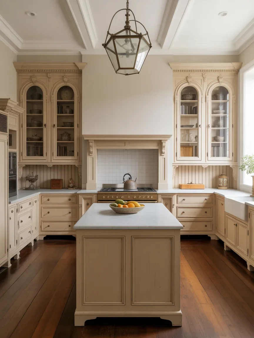 5. Symmetrical Colonial Kitchen With Double Hutches 5. Symmetrical Colonial Kitchen With Double Hutches