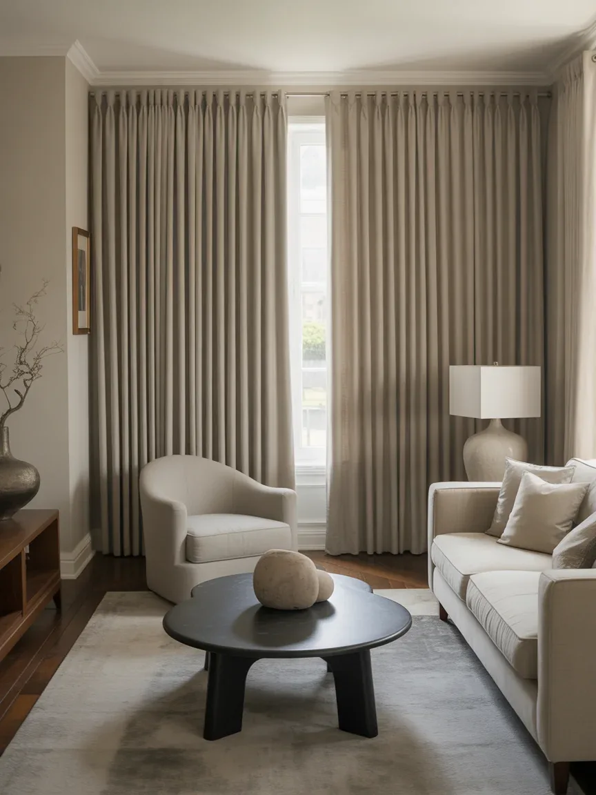 6. Tailored Pleated Curtains With Structured Finish 6. Tailored Pleated Curtains With Structured Finish