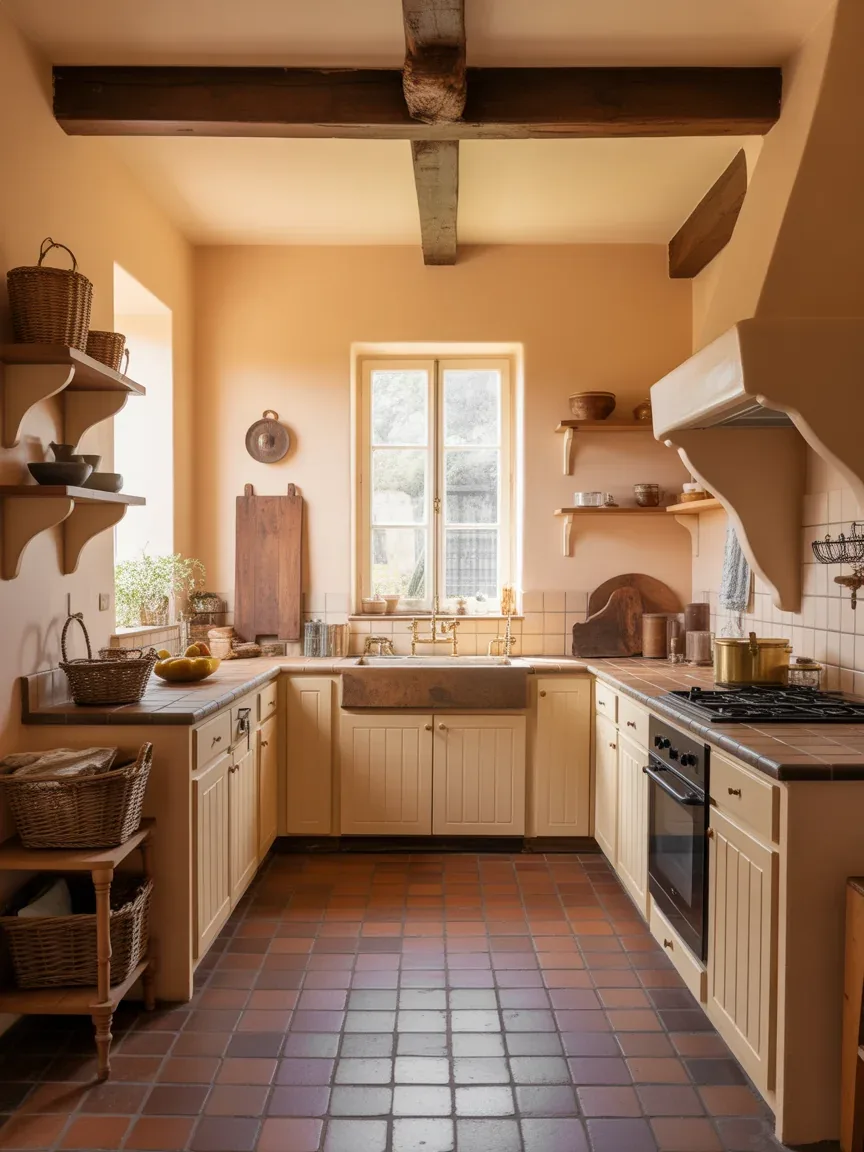 8. Terracotta Tile Farmhouse Kitchen Floor 8. Terracotta Tile Farmhouse Kitchen Floor