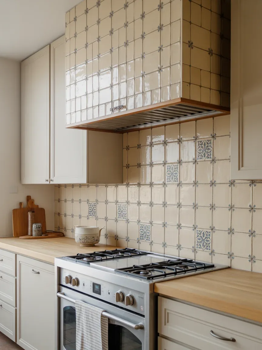 22. Textured Tile-Covered Hood 22. Textured Tile-Covered Hood
