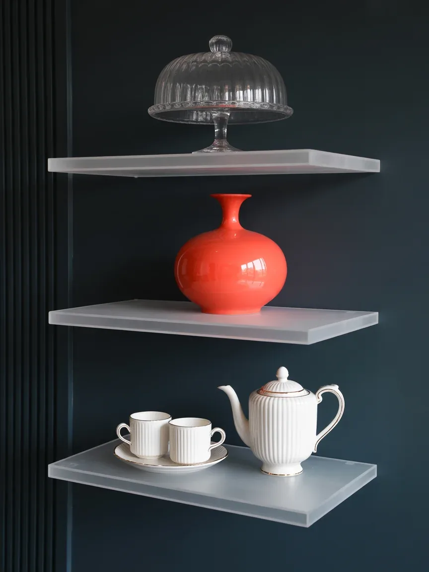 10. The Frosted Acrylic Floating Display Shelf 10. The Frosted Acrylic Floating Display Shelf