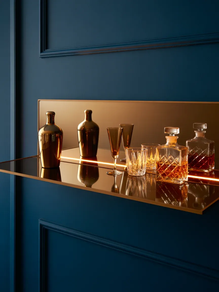 14. The Mirrored Backlit Shelf 14. The Mirrored Backlit Shelf