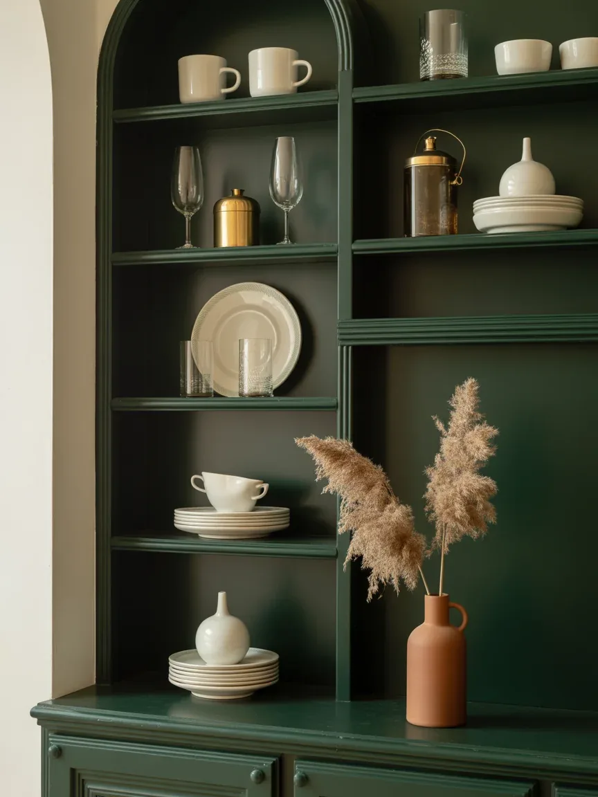 7. The Moody Dark Green Lacquer Shelf 7. The Moody Dark Green Lacquer Shelf