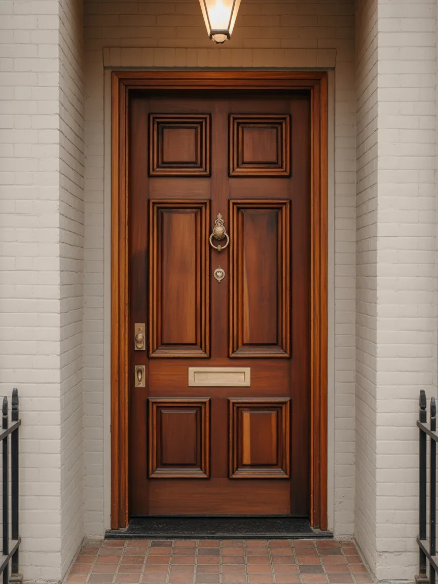 9. Traditional Panel Door With Brass Accents 9. Traditional Panel Door With Brass Accents
