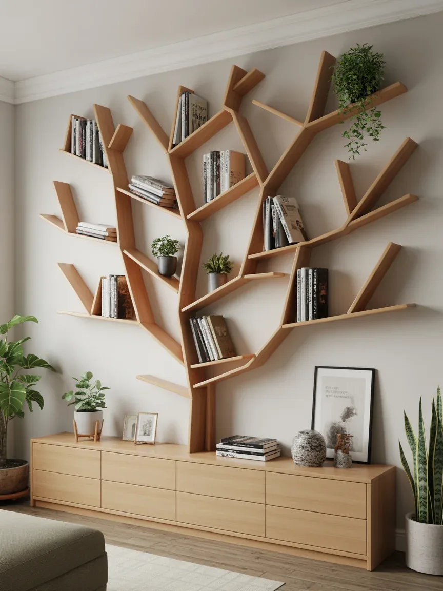 5. Tree-Inspired Branch Bookshelf 5. Tree-Inspired Branch Bookshelf