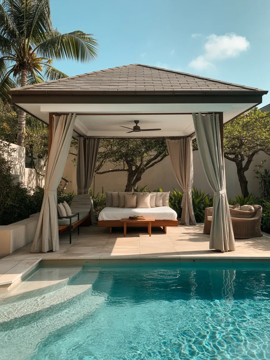 18. Tropical Cabana Club Pool With Lounge Pavilion 18. Tropical Cabana Club Pool With Lounge Pavilion