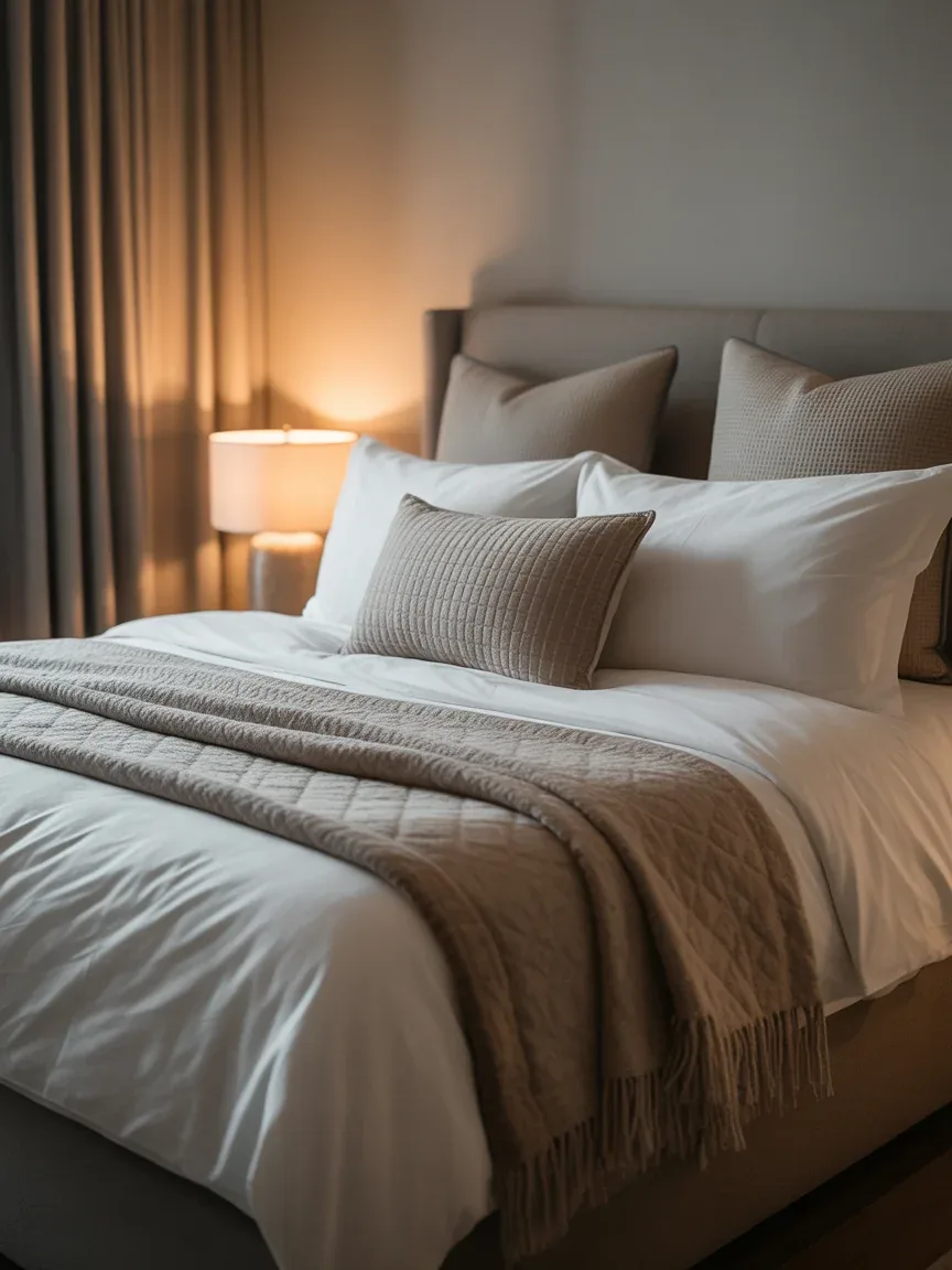 24. Ultra Plush Hotel Bedroom With Layered Bedding 24. Ultra Plush Hotel Bedroom With Layered Bedding