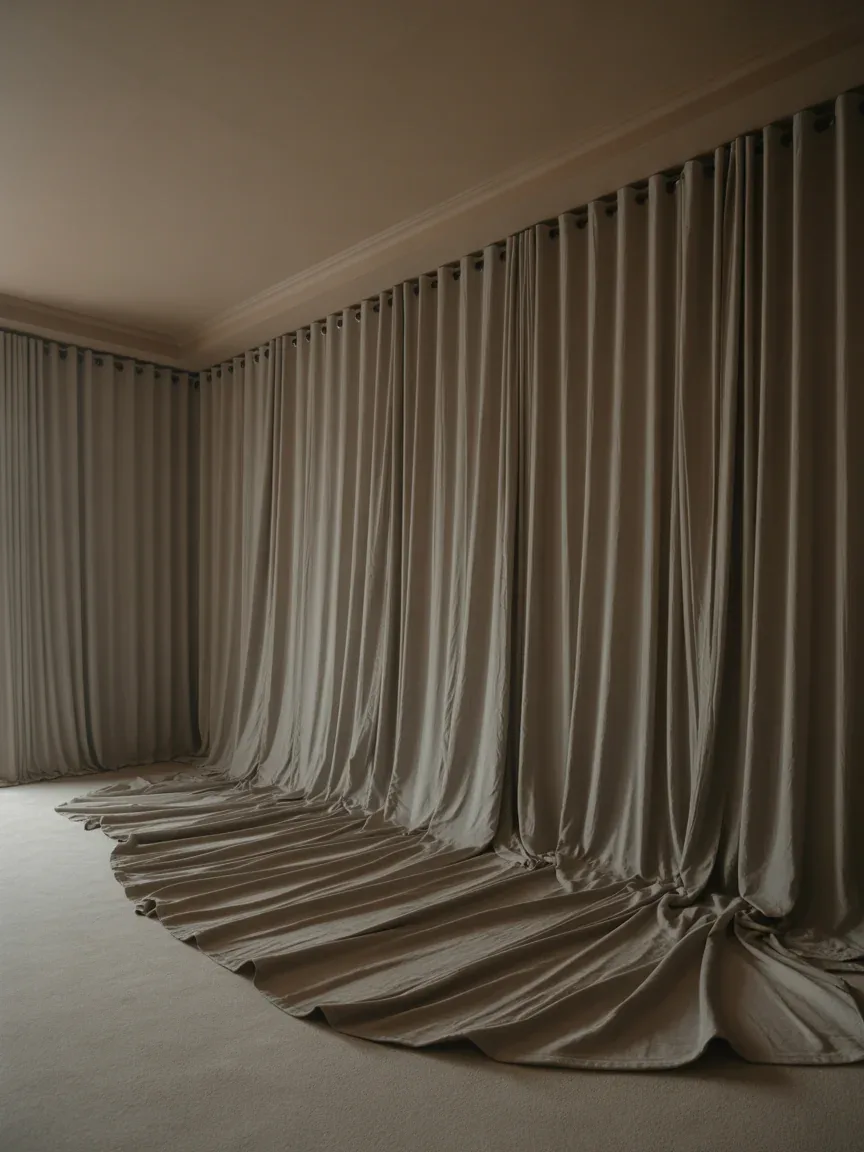 23. Ultra-Long Drapes With Dramatic Pooling 23. Ultra-Long Drapes With Dramatic Pooling