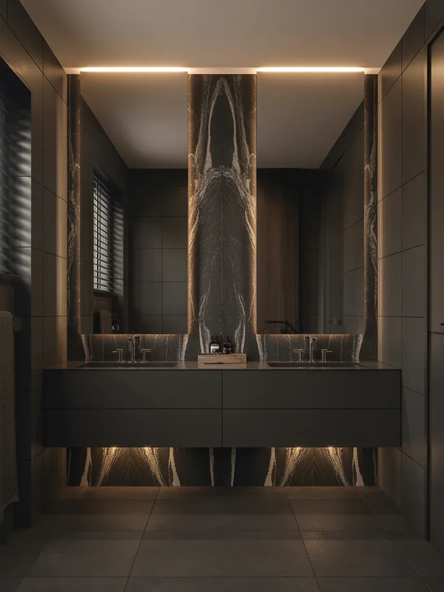 21. Ultra-Luxury Dark Modern Bathroom Suite 21. Ultra-Luxury Dark Modern Bathroom Suite