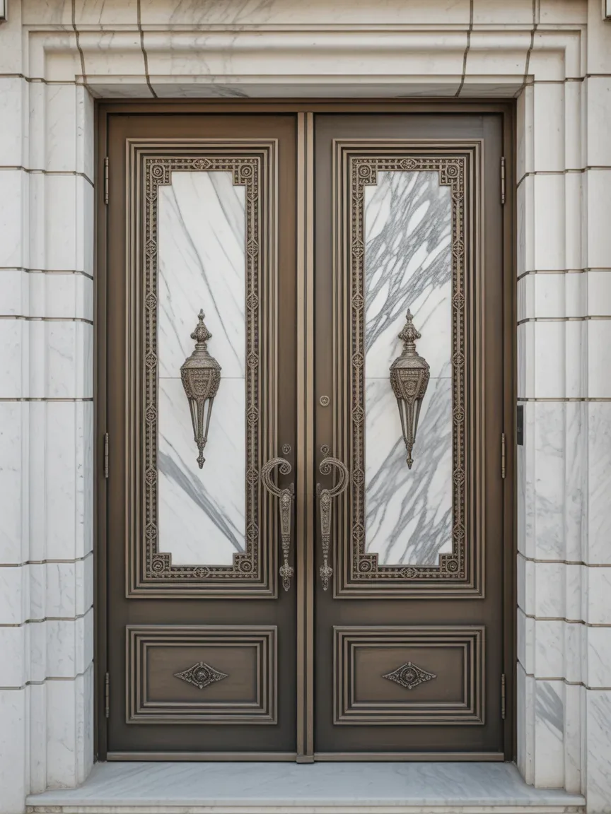 23. Ultra-Luxury Marble Inlay Doors 23. Ultra-Luxury Marble Inlay Doors