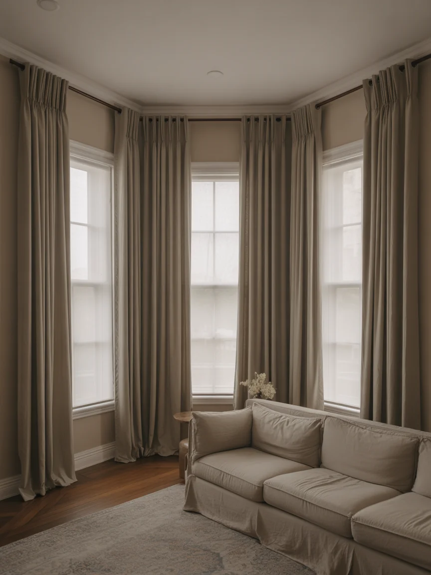Use Curtains to Soften the Height