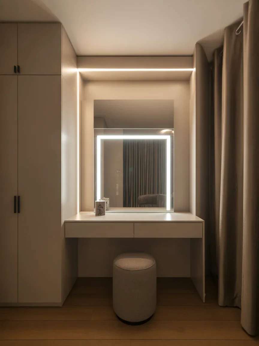 15. Vanity Desk With Built-In Lighting 15. Vanity Desk With Built-In Lighting