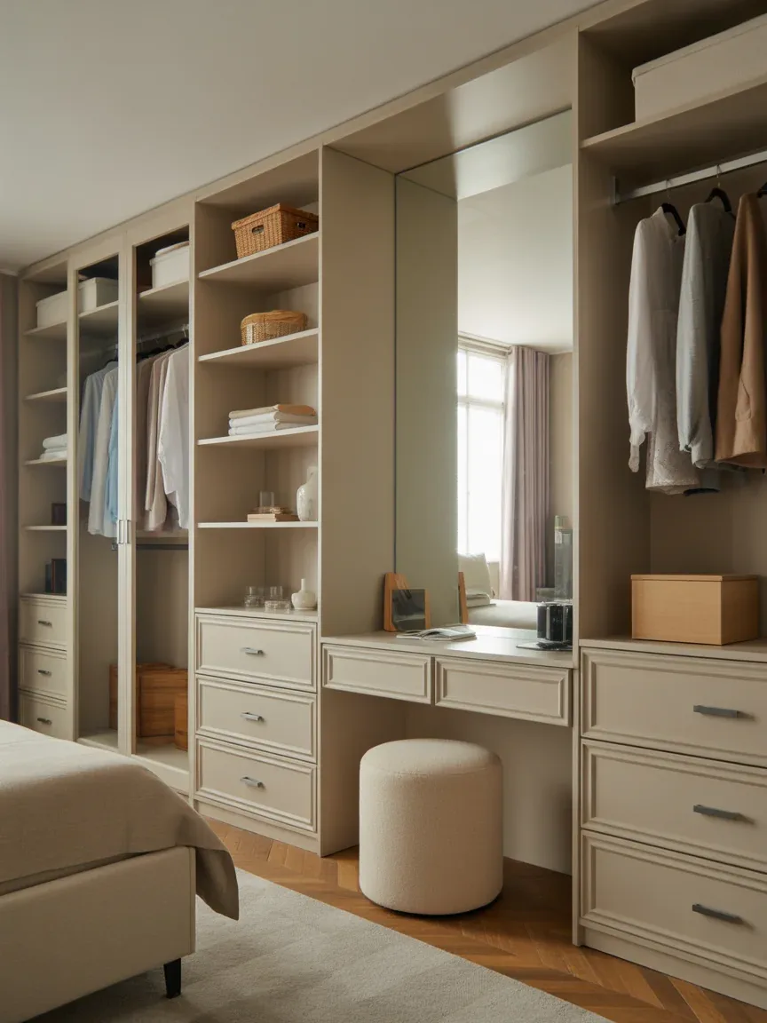 18. Vanity With Built-In Closet Combo 18. Vanity With Built-In Closet Combo