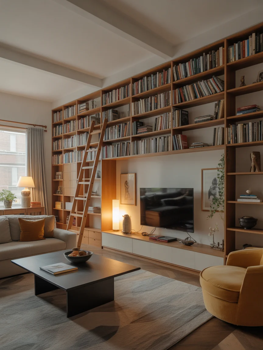 18. Vertical Bookcase Library Wall
