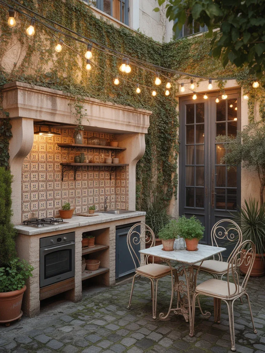 14. Vintage Bistro Courtyard Kitchen 14. Vintage Bistro Courtyard Kitchen
