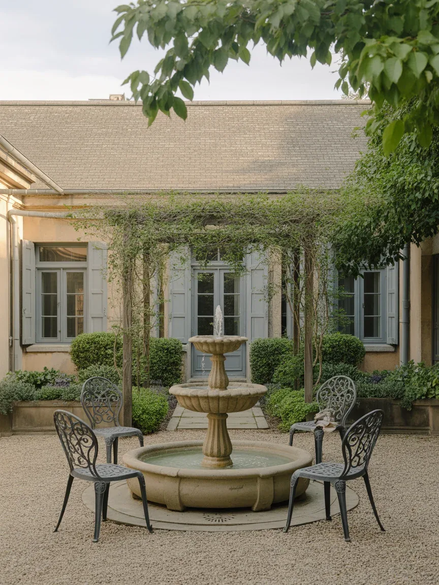 19. Vintage Courtyard With Fountain Feature 19. Vintage Courtyard With Fountain Feature