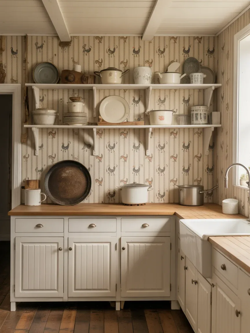 4. Vintage Rooster Print Country Kitchen 4. Vintage Rooster Print Country Kitchen