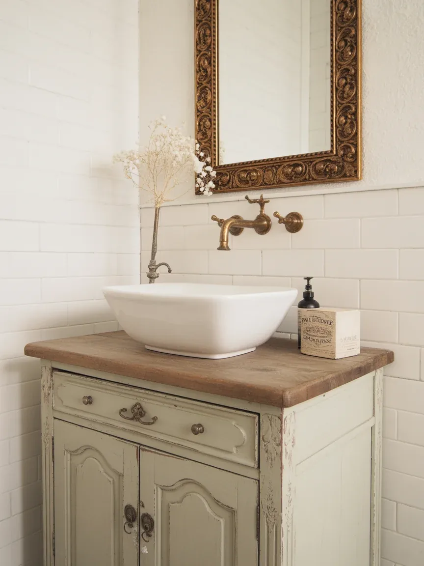 3. Vintage Washstand Turned Vanity 3. Vintage Washstand Turned Vanity