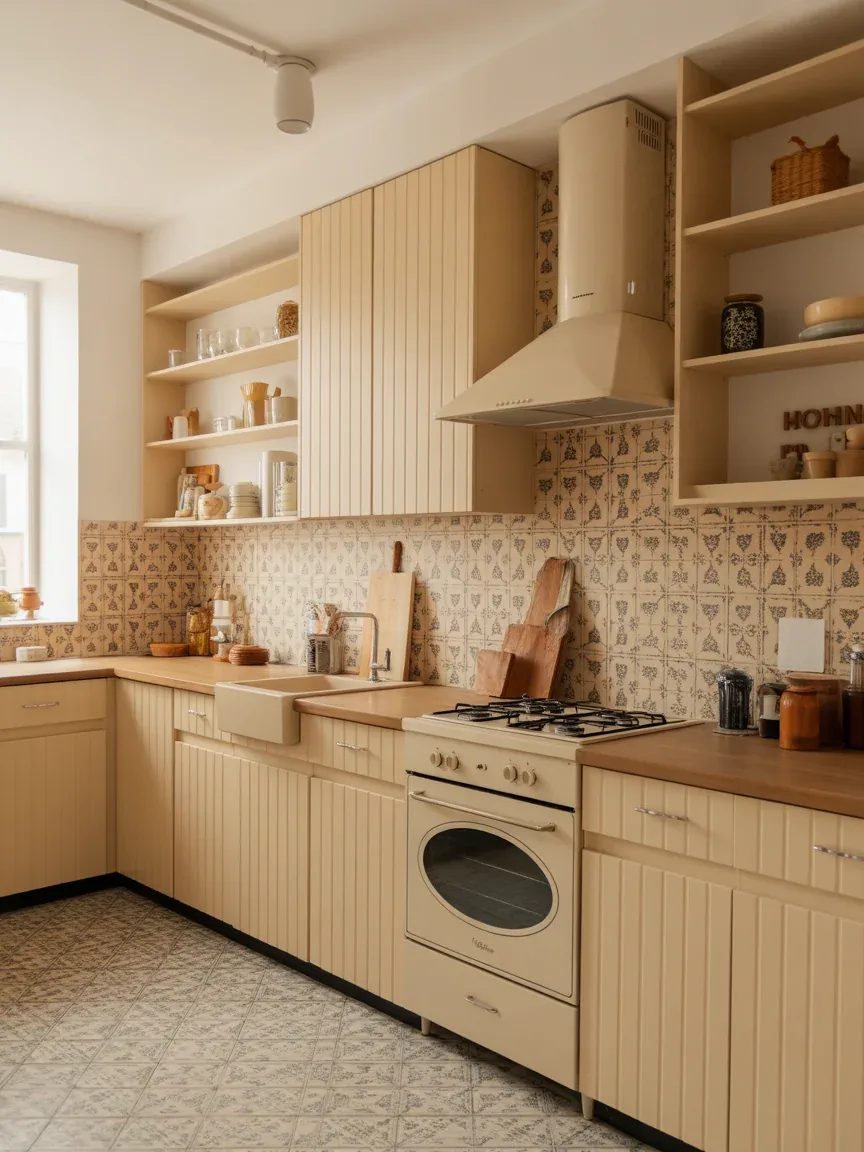 20. Vintage-Inspired Beige Kitchen With Retro Touches 20. Vintage-Inspired Beige Kitchen With Retro Touches