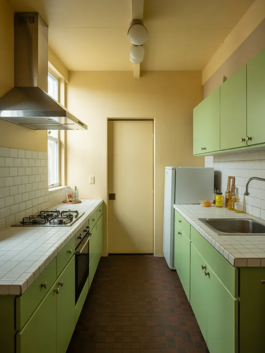10. Vintage-Inspired Galley Kitchen 10. Vintage-Inspired Galley Kitchen