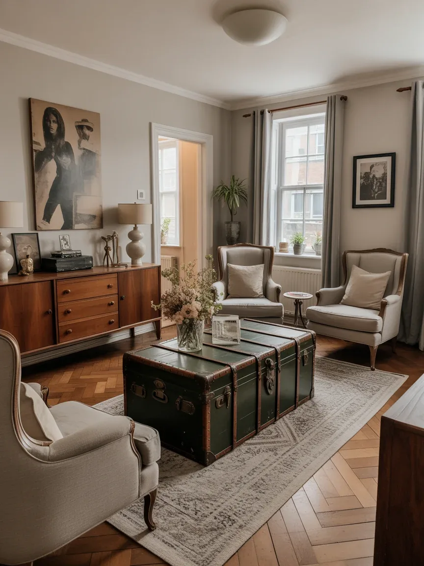 13. Vintage-Inspired Living Room With Hidden Compartments 13. Vintage-Inspired Living Room With Hidden Compartments
