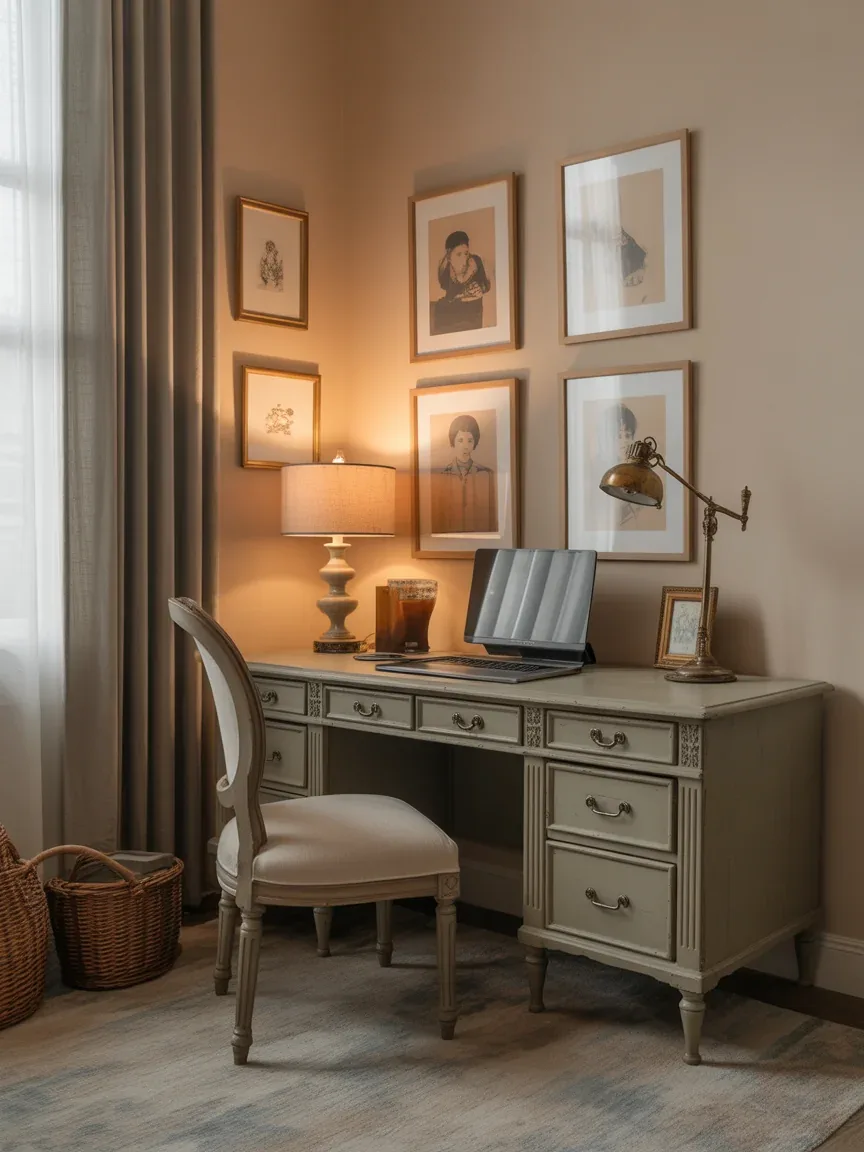 13. Vintage-Inspired Study Nook 13. Vintage-Inspired Study Nook