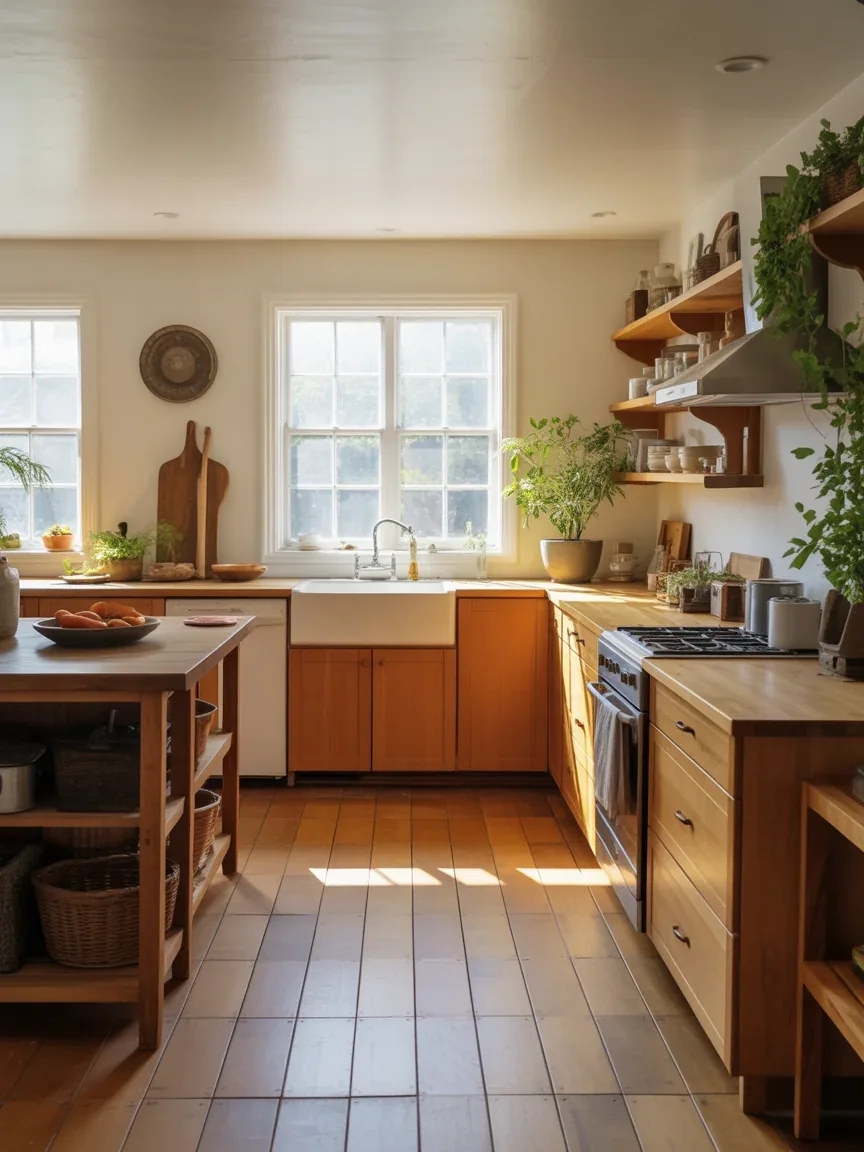 21. Warm Bamboo Eco-Friendly Farmhouse Floor 21. Warm Bamboo Eco-Friendly Farmhouse Floor