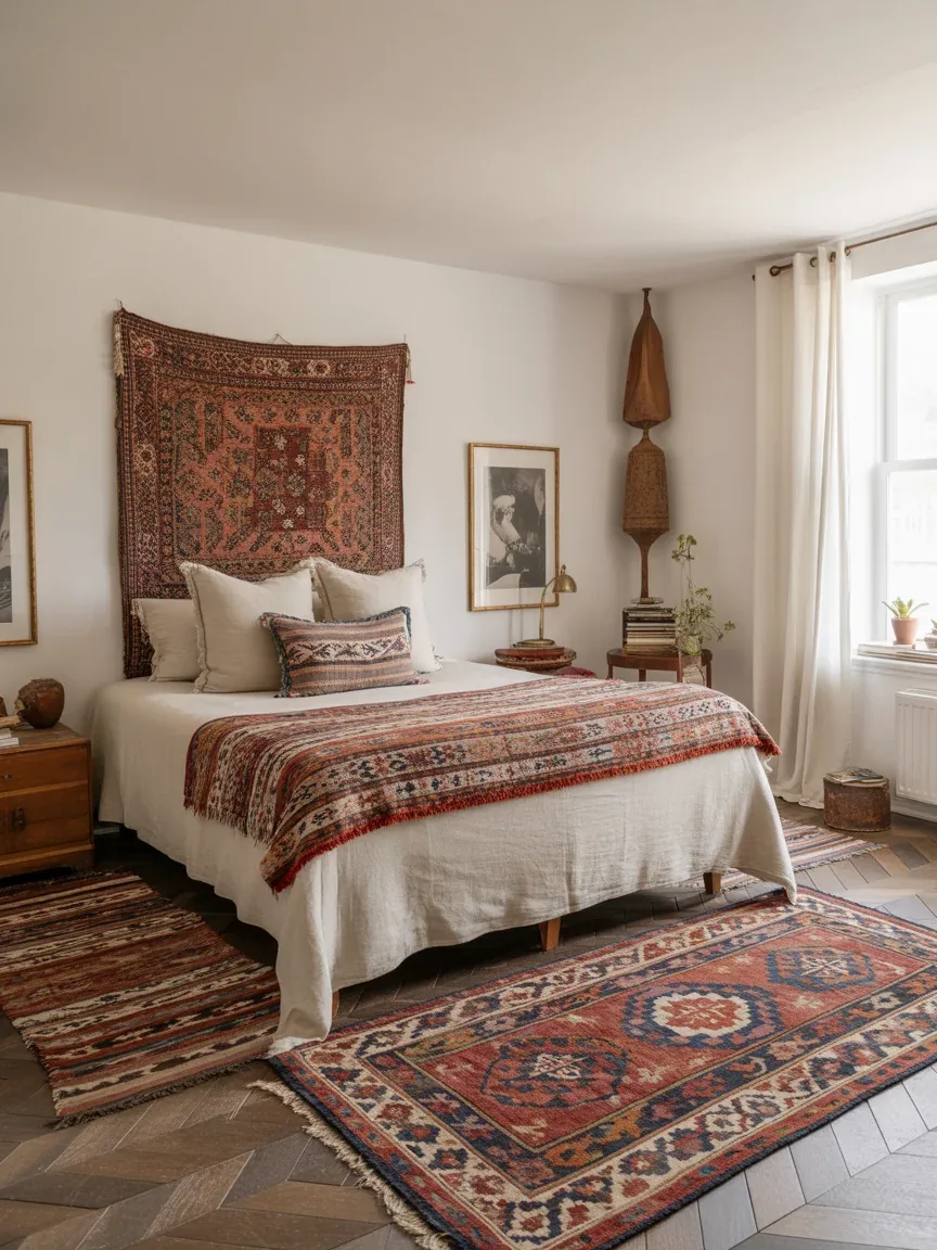 22. Warm Eclectic Global-Inspired Bedroom 22. Warm Eclectic Global-Inspired Bedroom