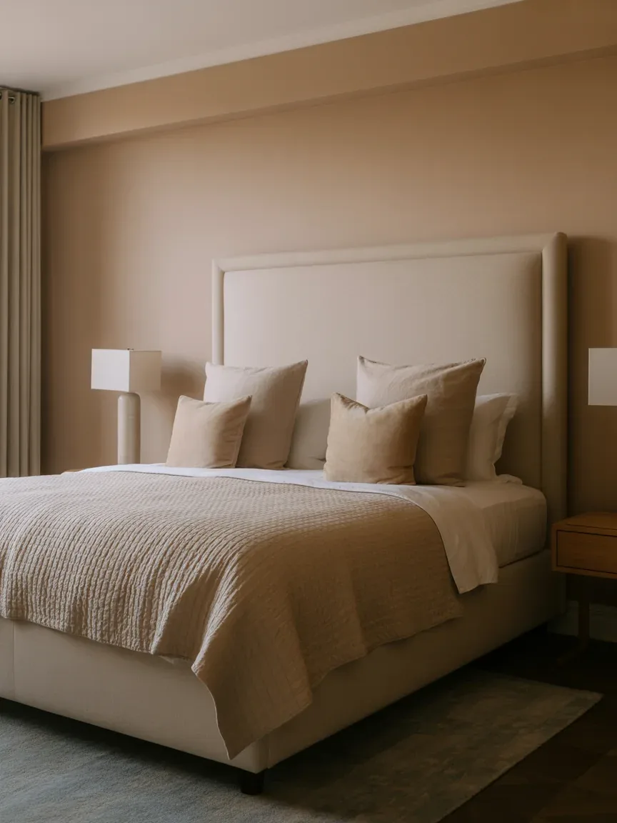 23. Warm Hotel-Inspired Bedroom 23. Warm Hotel-Inspired Bedroom