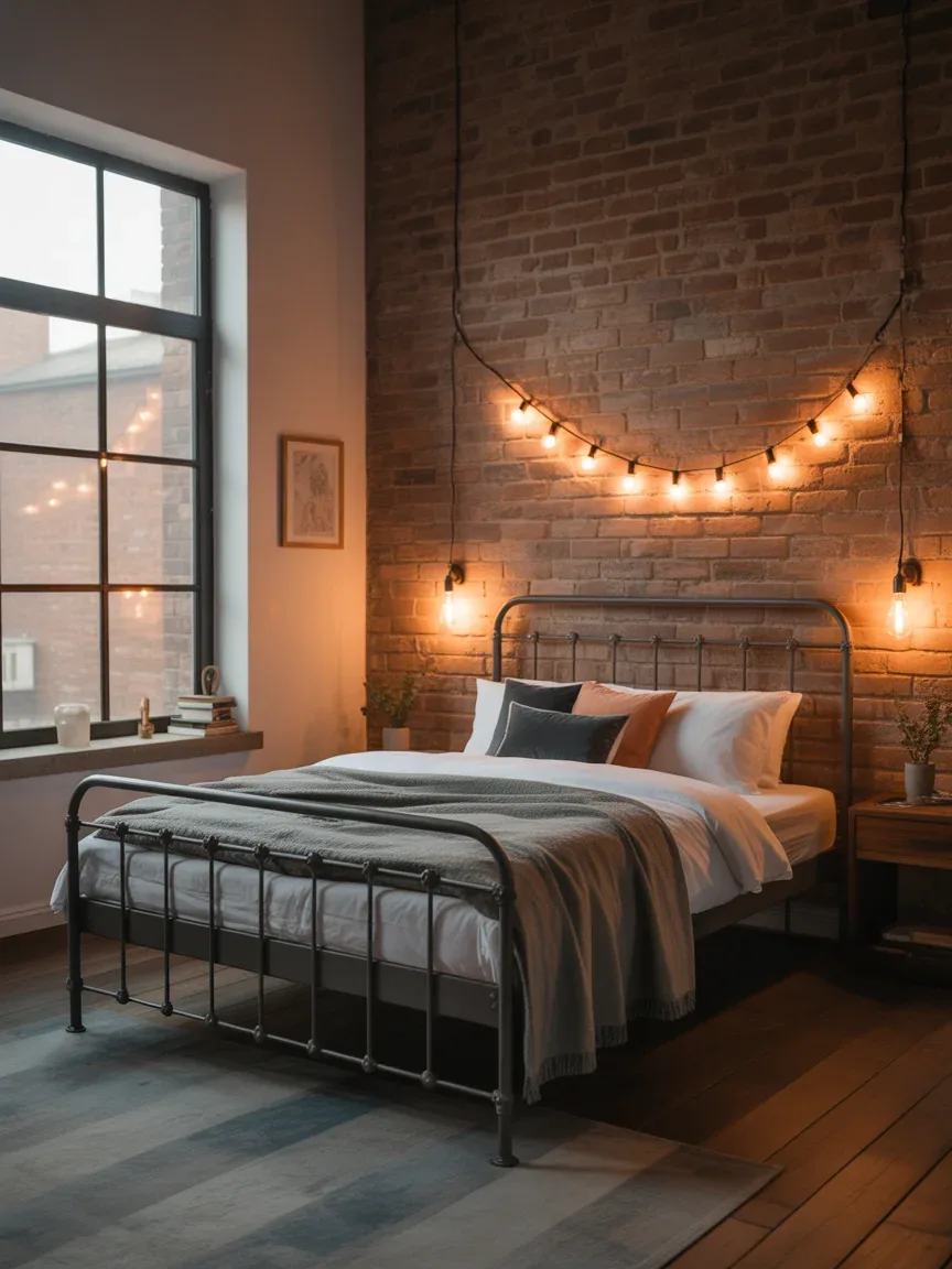 12. Warm Industrial Loft Bedroom 12. Warm Industrial Loft Bedroom