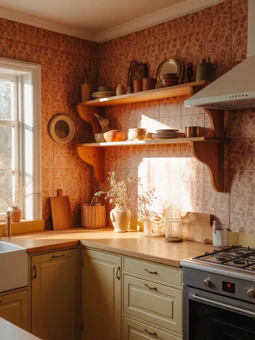 8. Warm Terracotta Floral Farmhouse Kitchen 8. Warm Terracotta Floral Farmhouse Kitchen