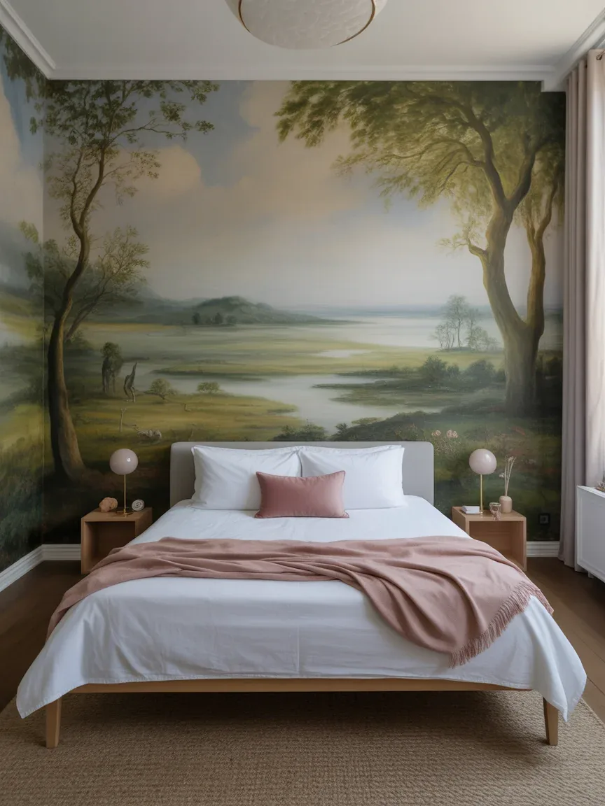 8. Whimsical Fantasy With Hand-Painted Mural Wallpaper 8. Whimsical Fantasy With Hand-Painted Mural Wallpaper