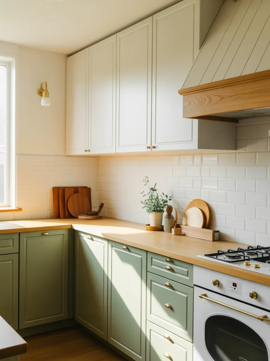 13. White and Sage Green Kitchen With Fresh Country Style 13. White and Sage Green Kitchen With Fresh Country Style