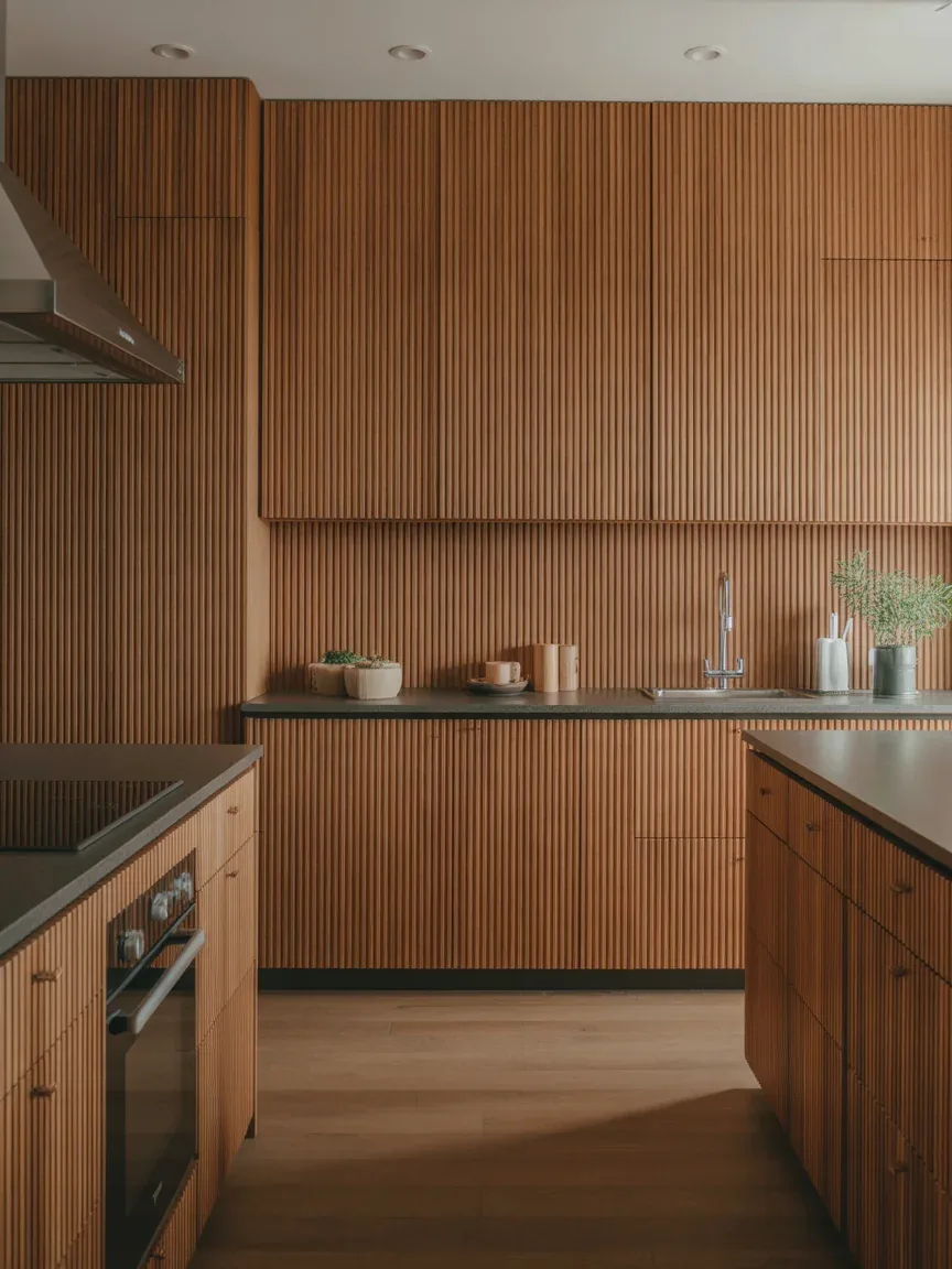 7. Wood Paneling Statement Kitchen 7. Wood Paneling Statement Kitchen
