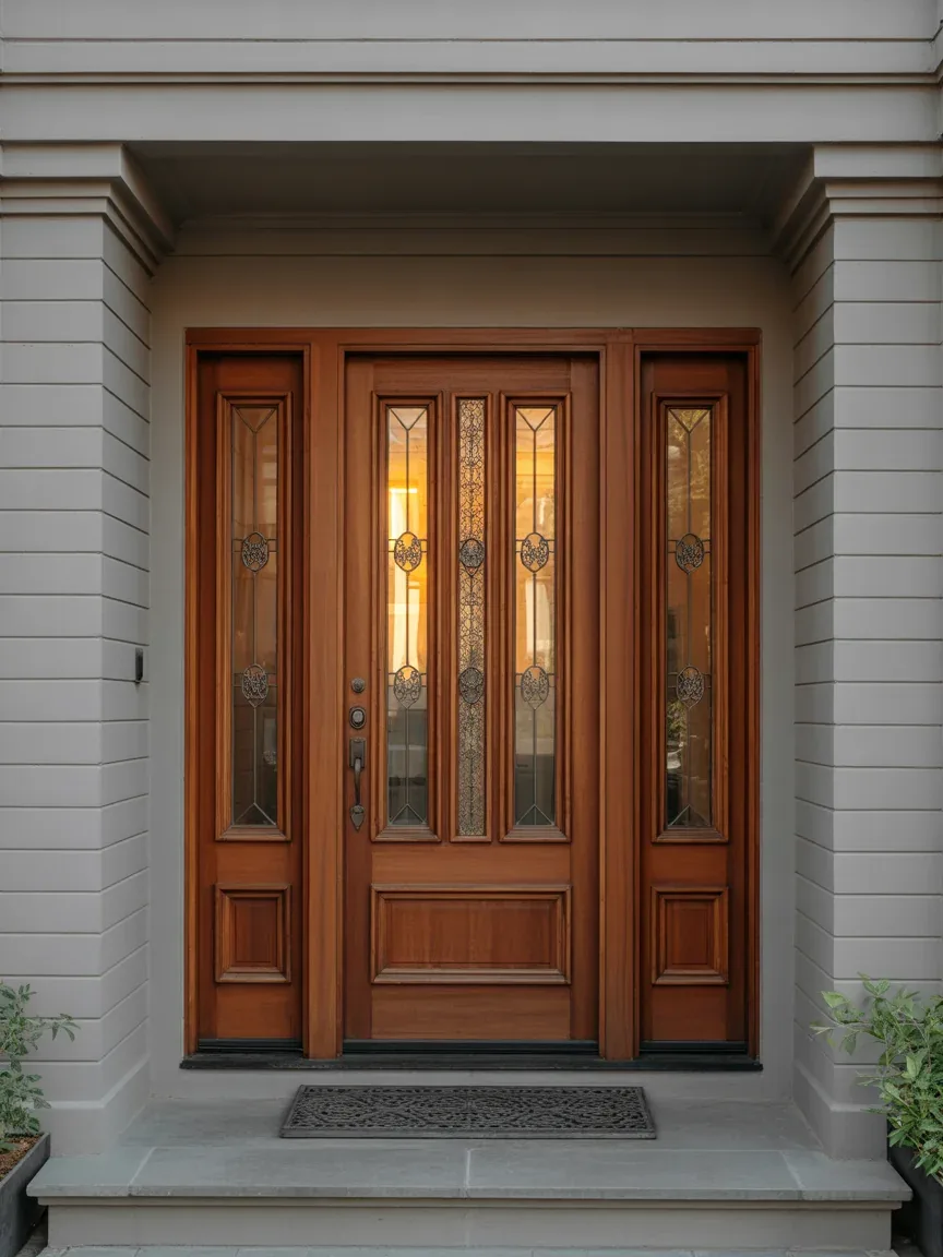16. Wooden Door With Glass Inserts 16. Wooden Door With Glass Inserts