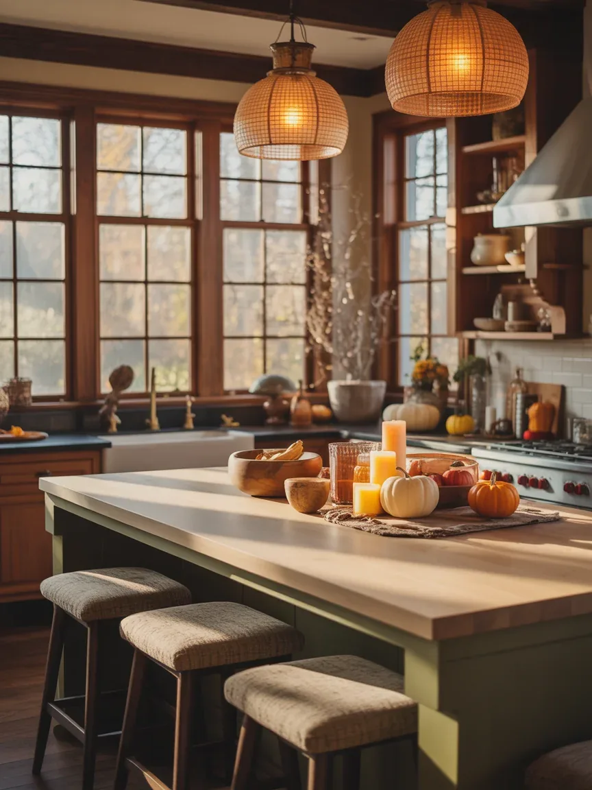 18 Fall Kitchen Island Decor Ideas That Feel Warm and Inviting Instantly