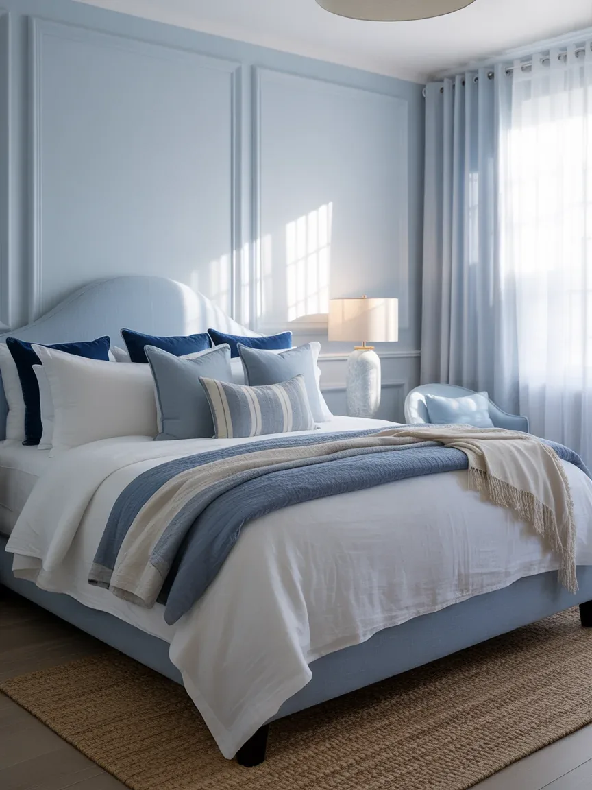 23 Blue and White Bedroom Ideas That Feel Fresh and Relaxing Instantly