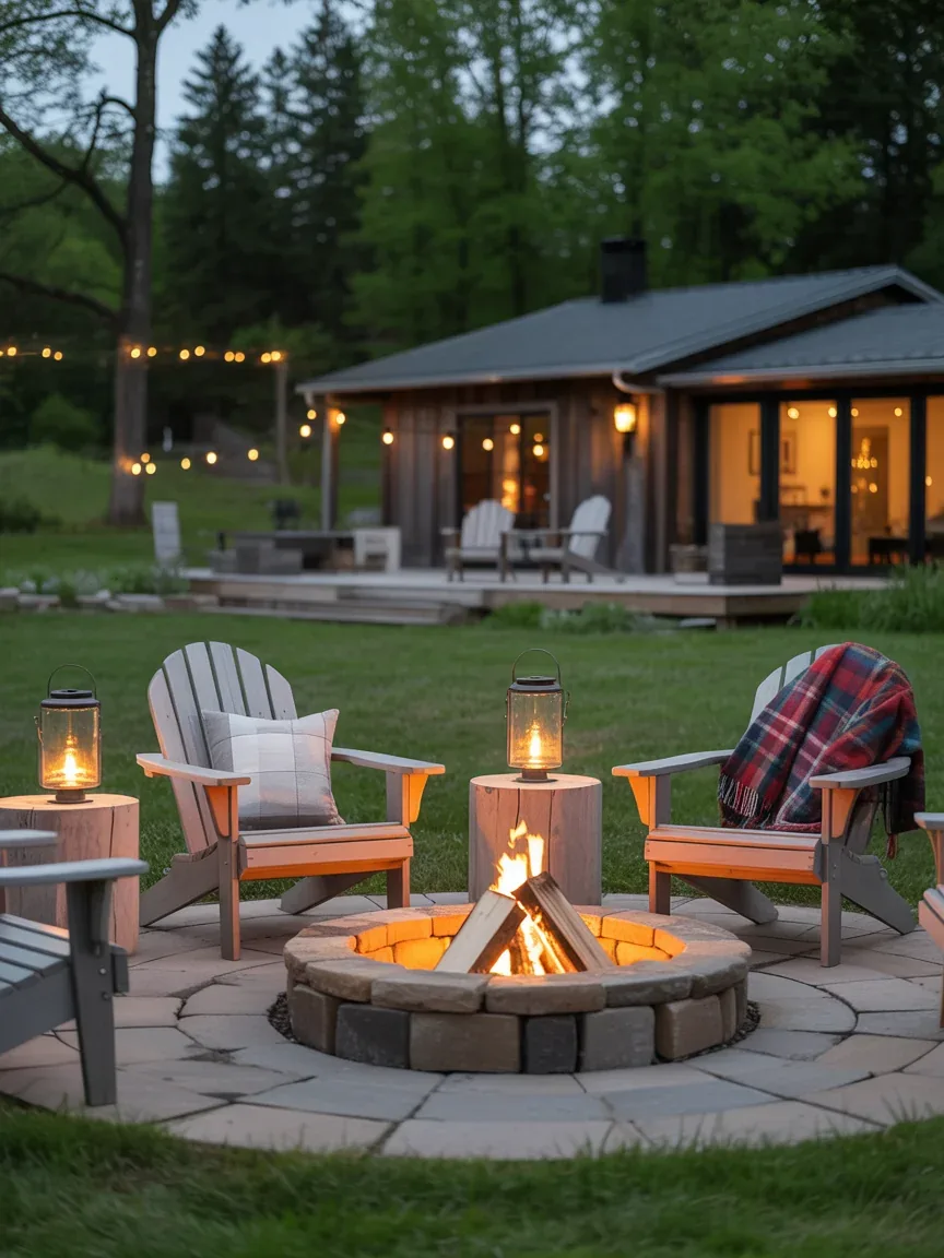 15. Backyard Fire Pit Hangout With Cabin Vibes 15. Backyard Fire Pit Hangout With Cabin Vibes