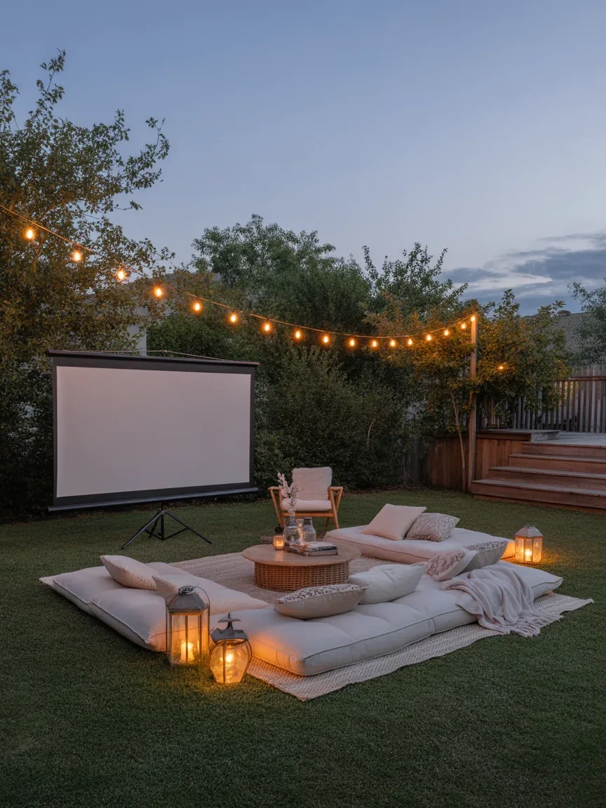 13. Backyard Movie Night Setup 13. Backyard Movie Night Setup