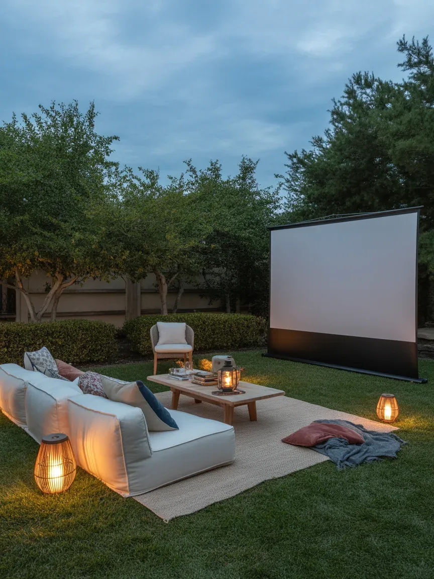 5. Backyard Movie Night Setup 5. Backyard Movie Night Setup