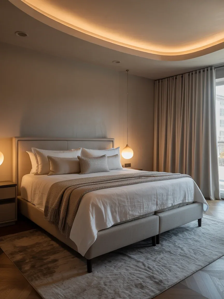 16. Boutique Hotel-Inspired Master Suite With Halo Cove Ceiling 16. Boutique Hotel-Inspired Master Suite With Halo Cove Ceiling