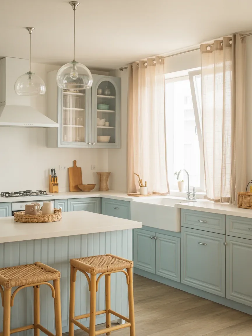 4. Bright Coastal Kitchen With Breezy Beachy Details 4. Bright Coastal Kitchen With Breezy Beachy Details