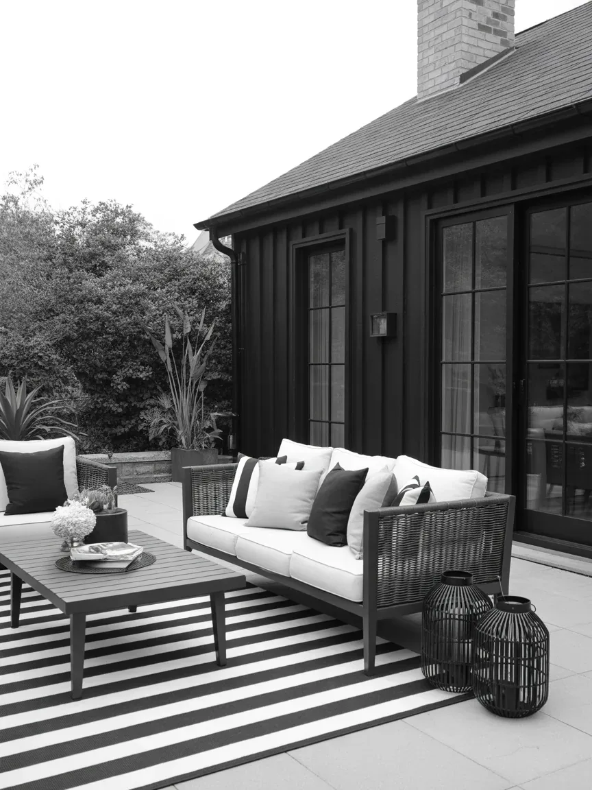 8. Chic Black And White Patio 8. Chic Black And White Patio