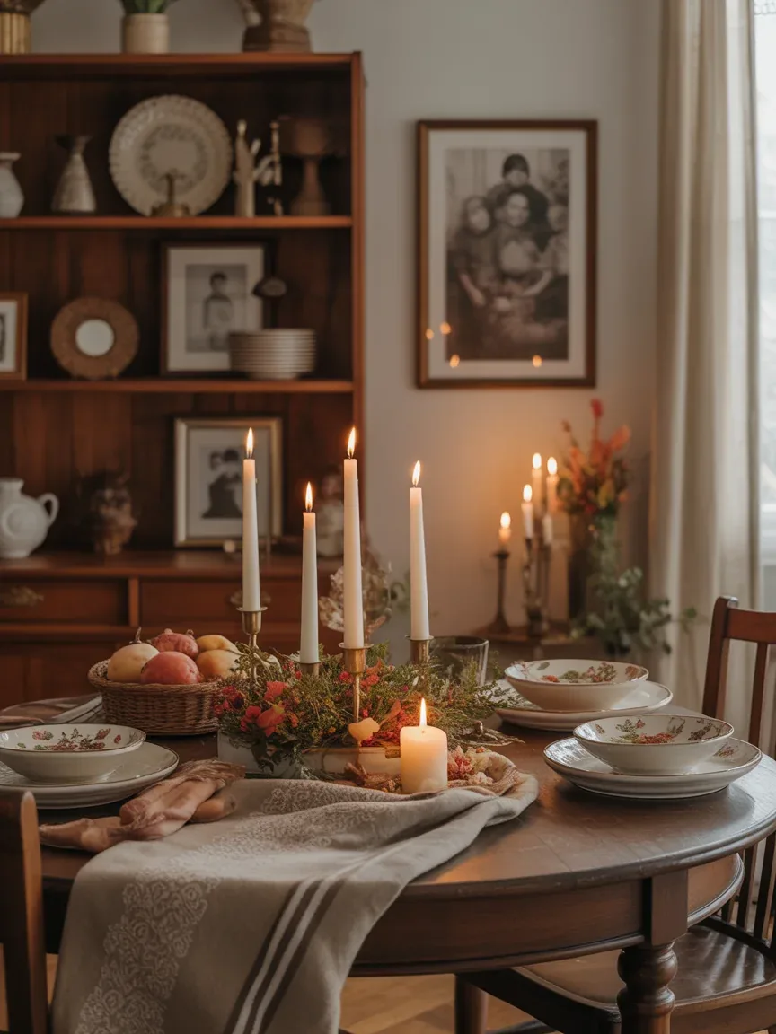 19. Classic Cozy Thanksgiving Home With Layered Family Heirlooms 19. Classic Cozy Thanksgiving Home With Layered Family Heirlooms