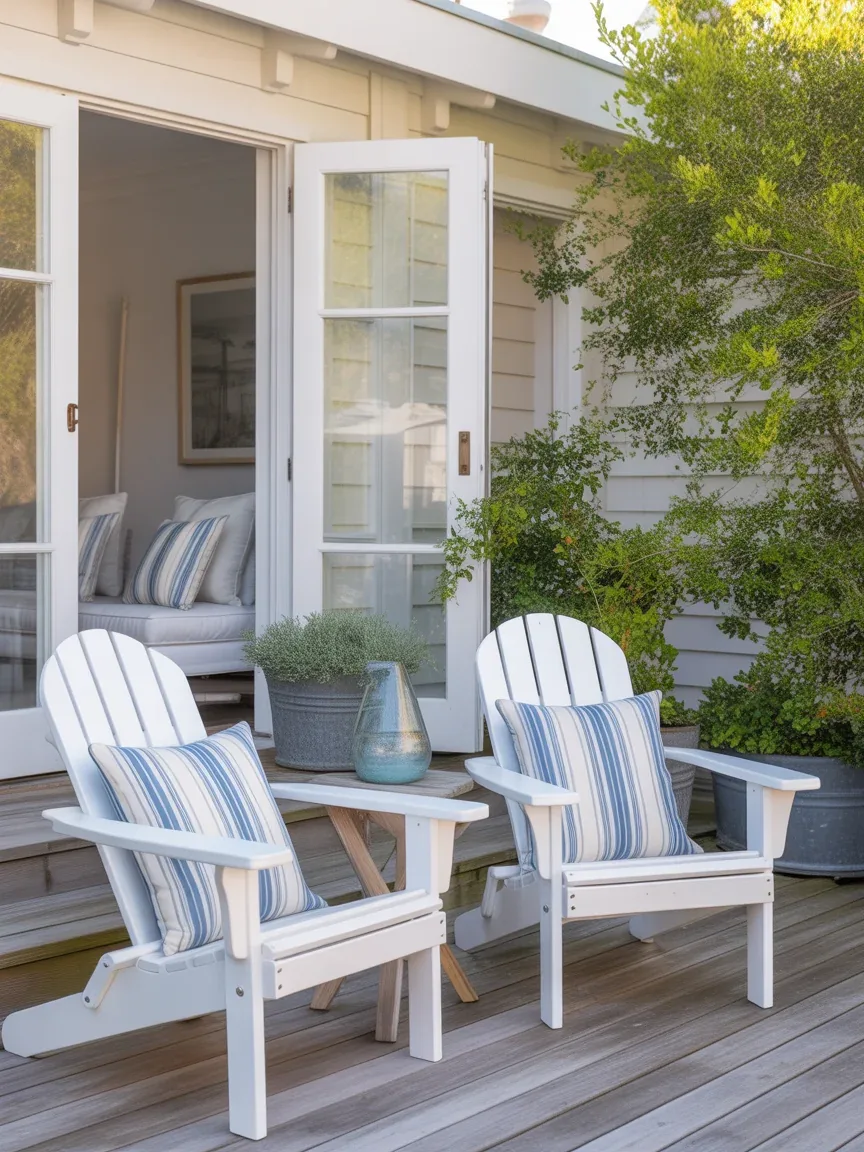 10. Coastal Backyard Retreat With Soft Blue Accents 10. Coastal Backyard Retreat With Soft Blue Accents