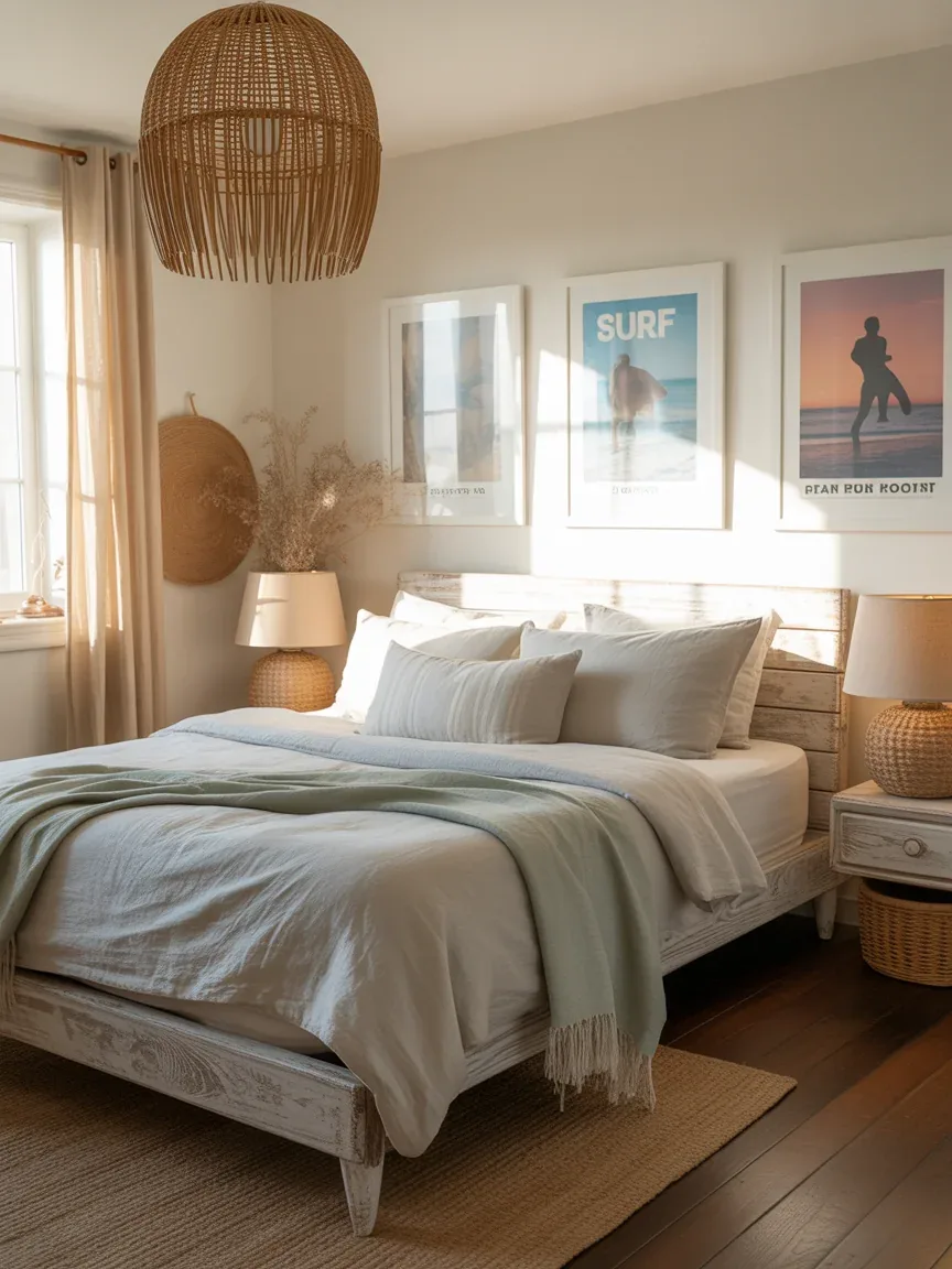 15. Coastal Indie Bedroom With Surf Music Vibes 15. Coastal Indie Bedroom With Surf Music Vibes
